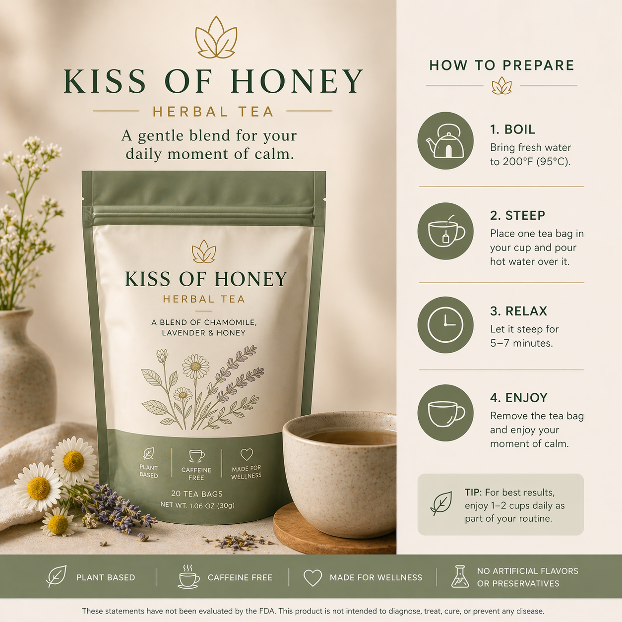 Kiss of Honey Herbal Tea – Daily Ritual Blend